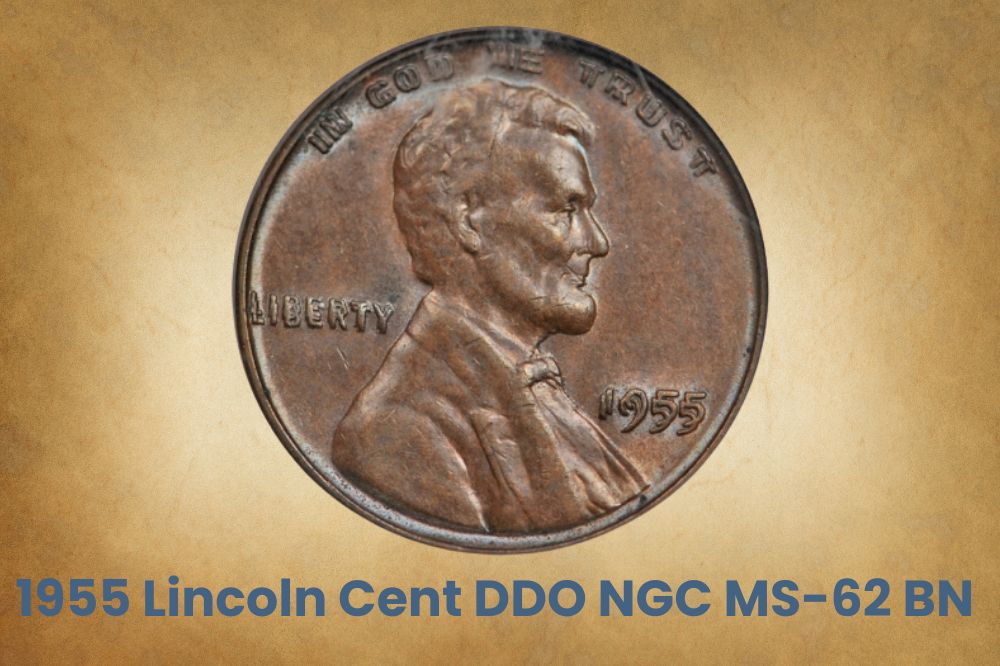1955 Lincoln Cent DDO NGC MS-62 BN 