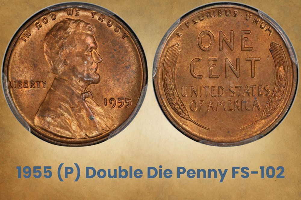 1955 (P) Double Die Penny FS-102