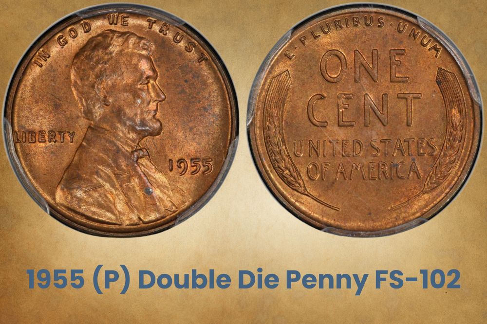 1955 (P) Double Die Penny FS-102