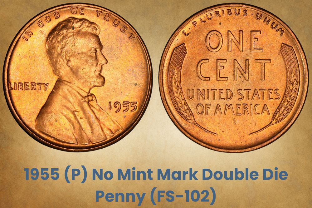 1955 (P) No Mint Mark Double Die Penny (FS-102)