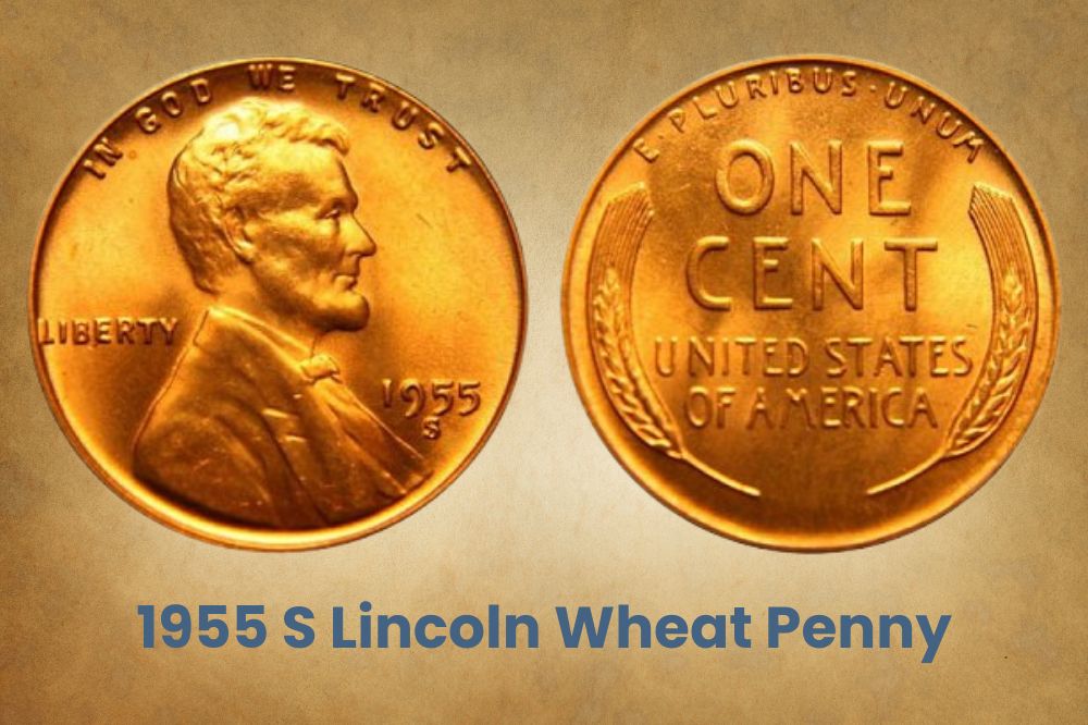 1955 S Lincoln Wheat Penny
