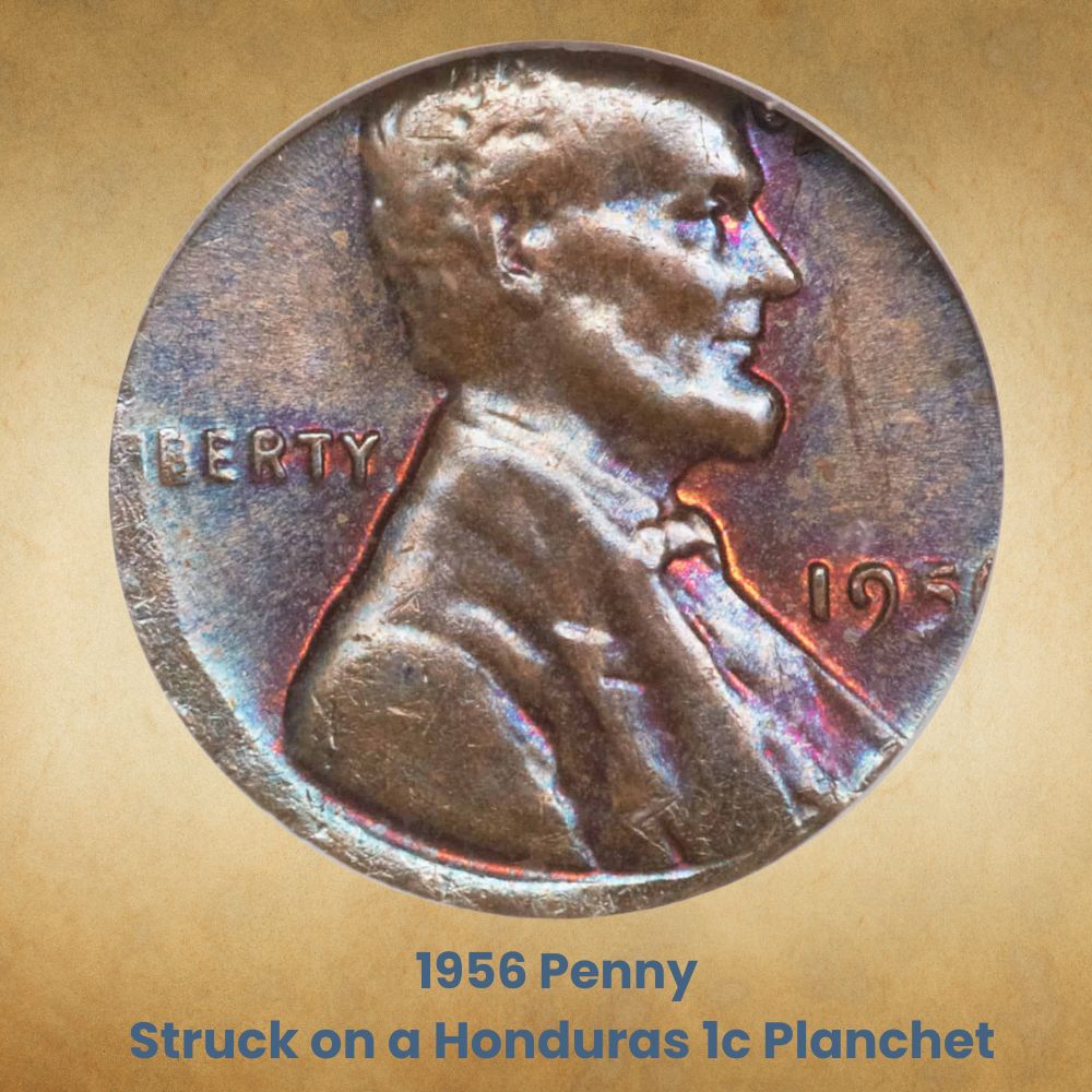 1956 Penny Struck on a Honduras 1c Planchet