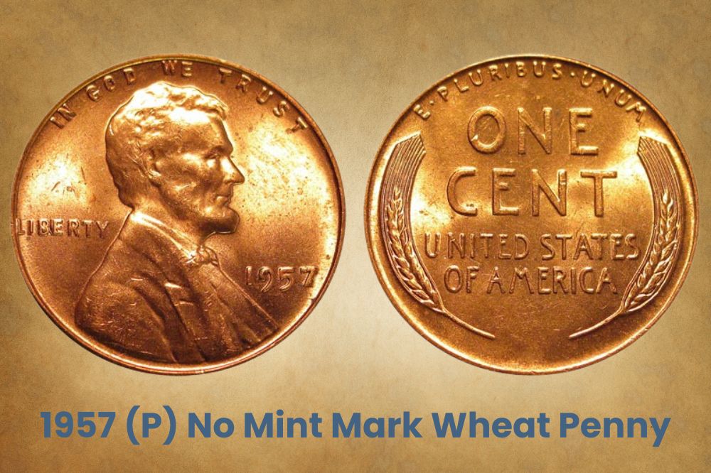 1957 (P) No Mint Mark Wheat Penny