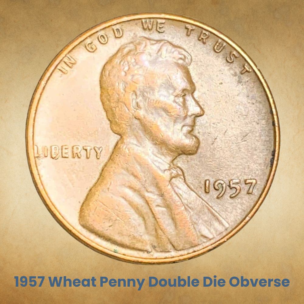 1957 Wheat Penny Double Die Obverse
