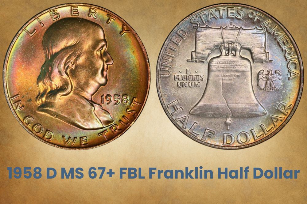 1958 D MS 67+ FBL Franklin Half Dollar