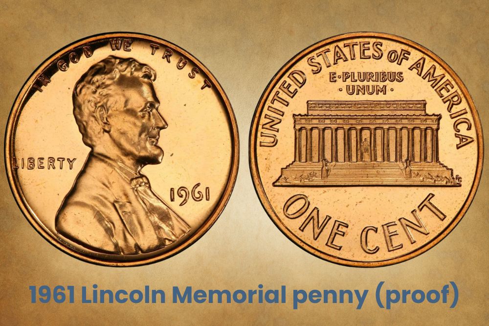 1961 Lincoln Memorial penny (proof)