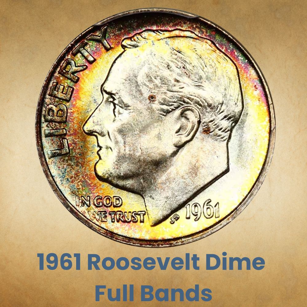 1961 Roosevelt Dime Full Bands