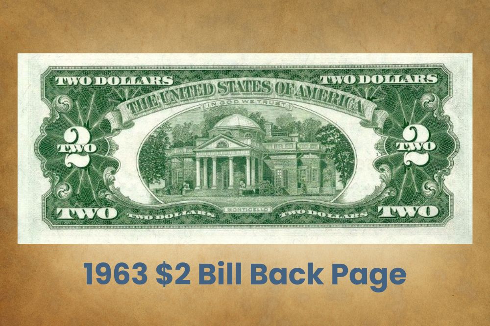 1963 $2 Bill Back Page
