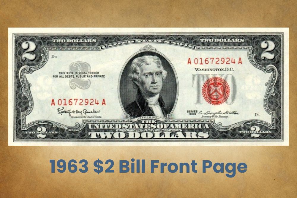 1963 $2 Bill Front Page