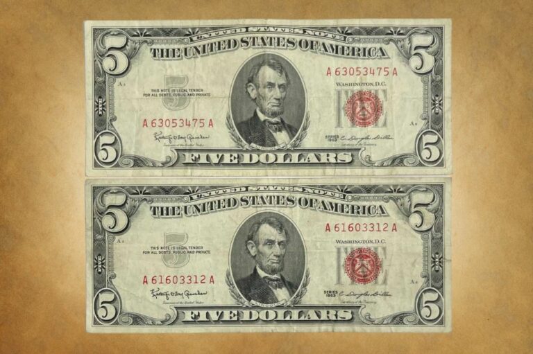 1963 $5 Bill Value Guides (Red ink & Green ink Series)