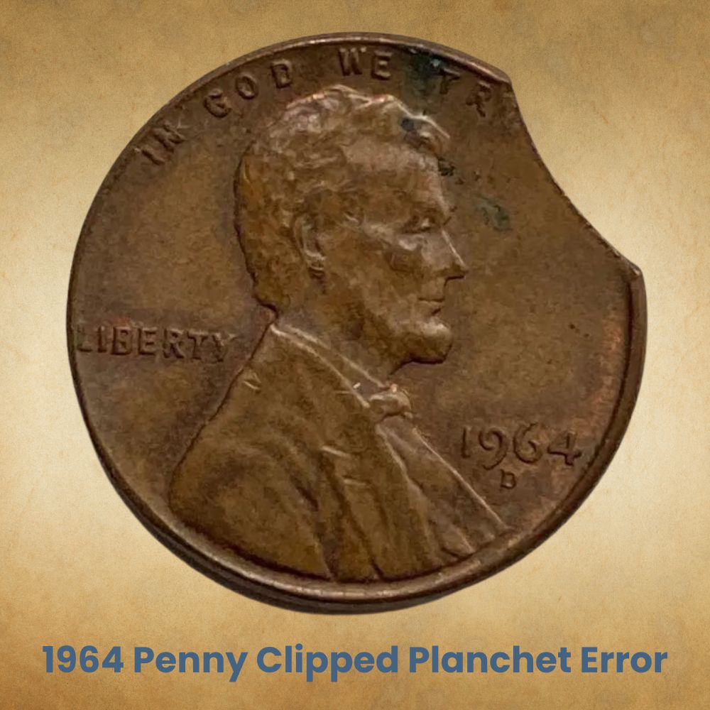 1964 Penny Clipped Planchet Error