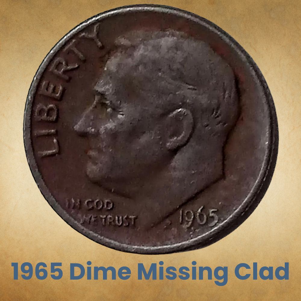 1965 Dime Missing Clad