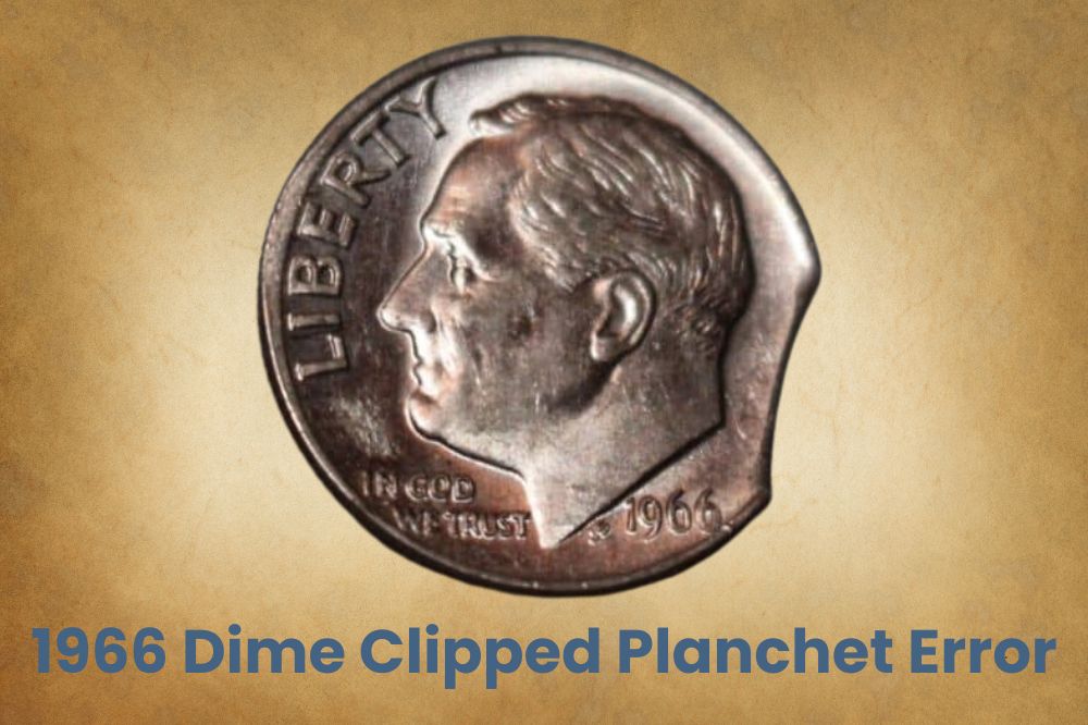 1966 Dime Clipped Planchet Error