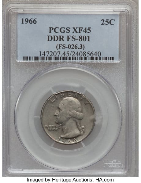 1966 Double Die Reverse Eagle Quarter