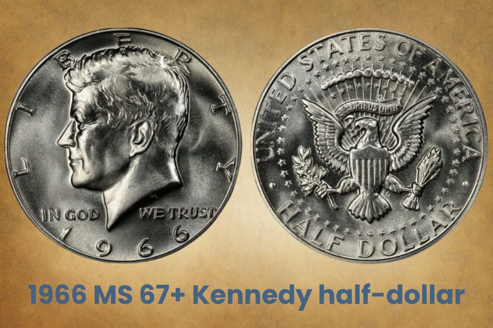 1966 MS 67+ Kennedy half-dollar