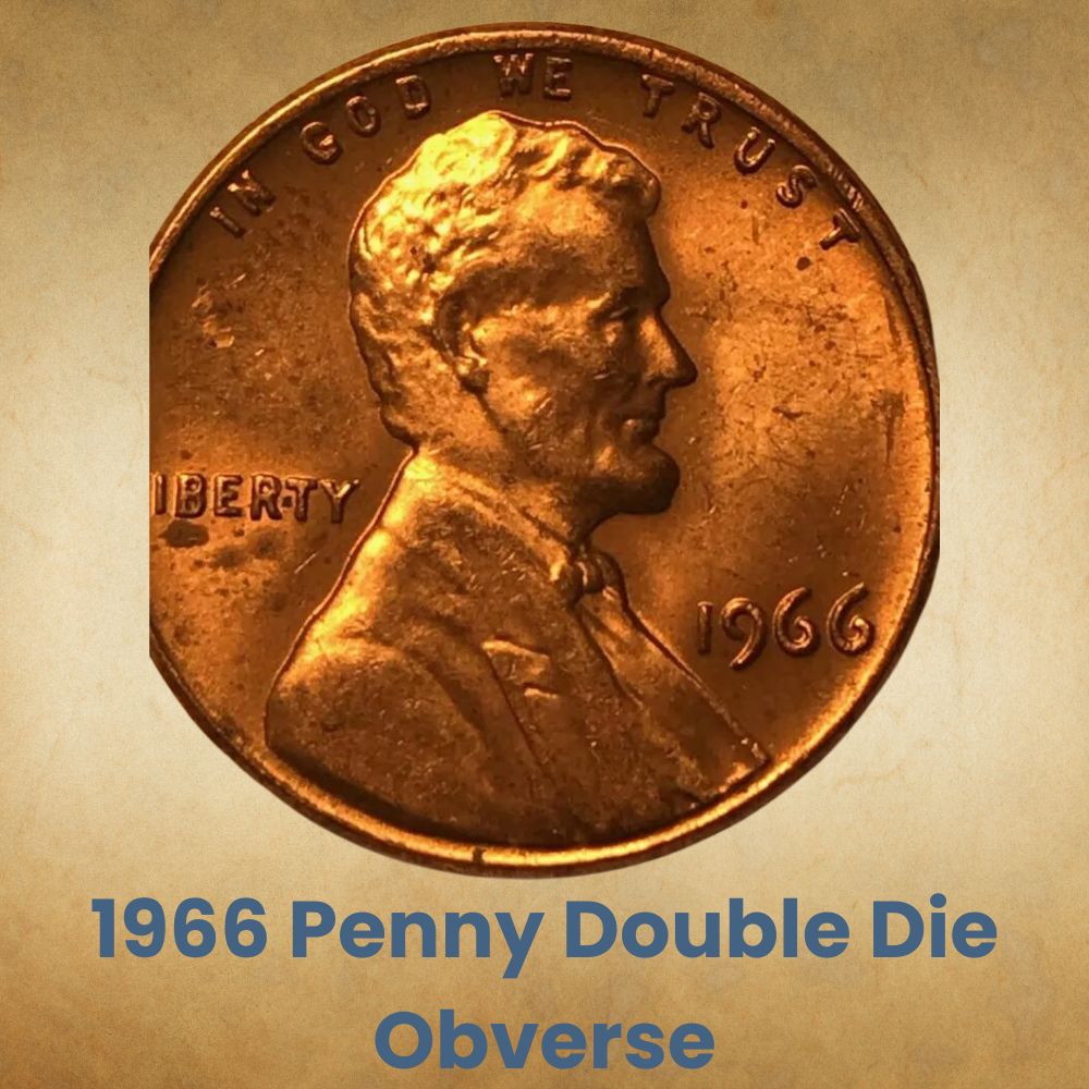 1966 Penny Double Die Obverse