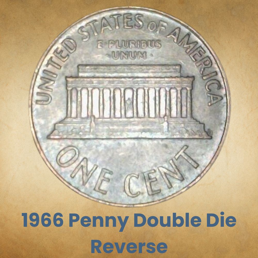 1966 Penny Double Die Reverse