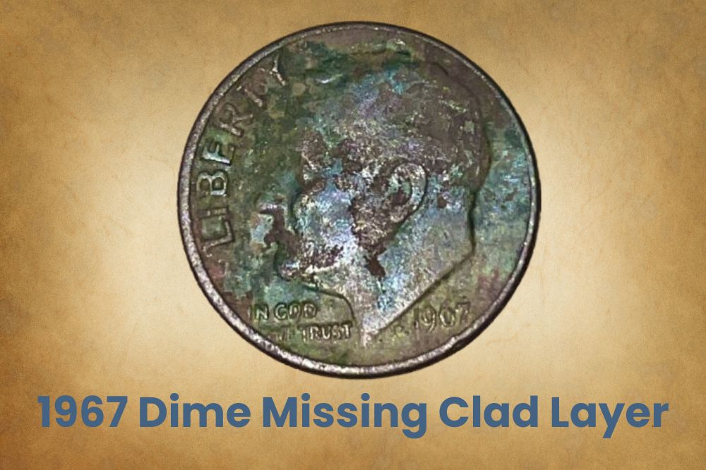 1967 Dime Missing Clad Layer