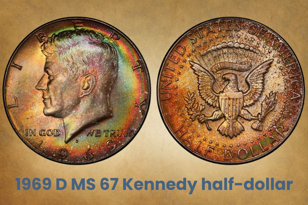 1969 D MS 67 Kennedy half-dollar