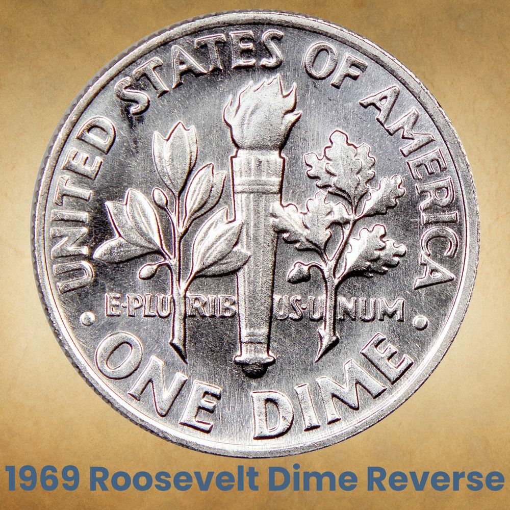 1969 Roosevelt Dime Reverse