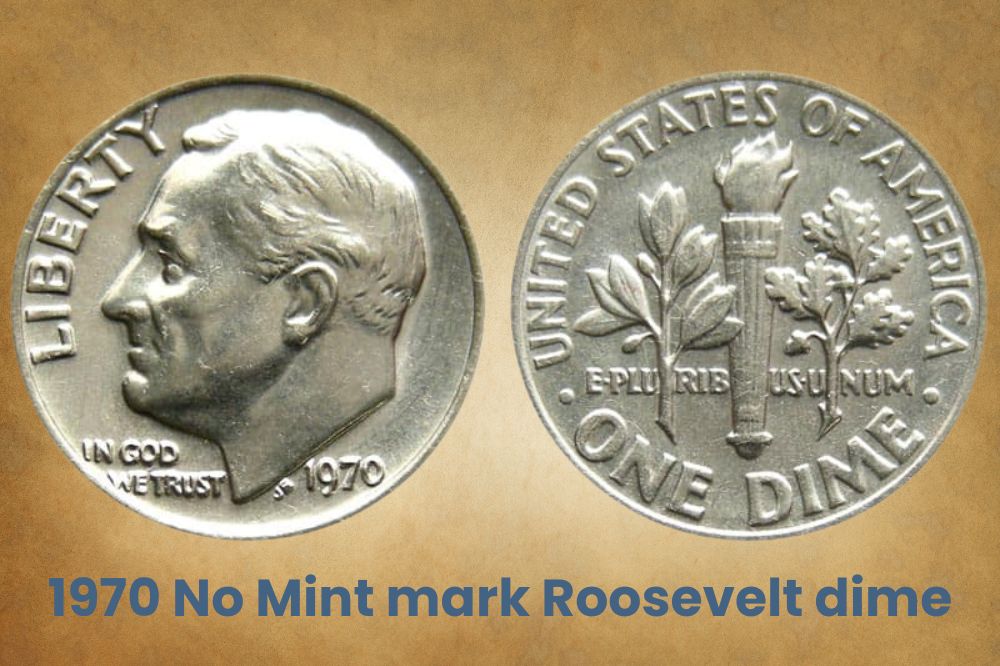 1970 No Mint mark Roosevelt dime