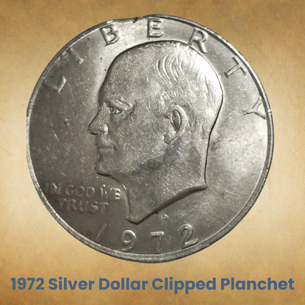 1972 Silver Dollar Clipped Planchet