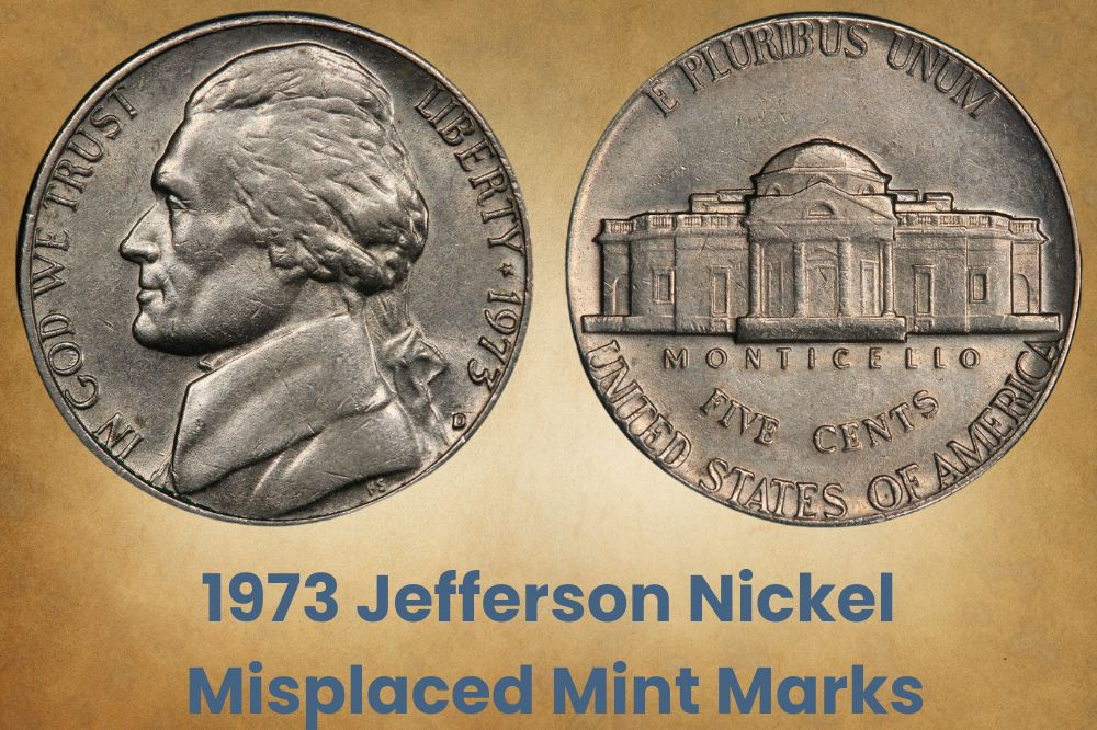 1973 Jefferson Nickel Misplaced Mint Marks