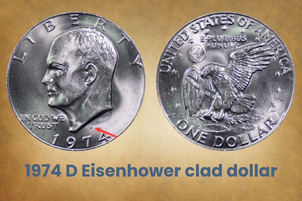 1974 D Eisenhower clad dollar