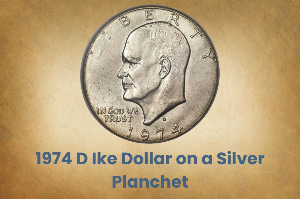 1974 D Ike Dollar on a Silver Planchet