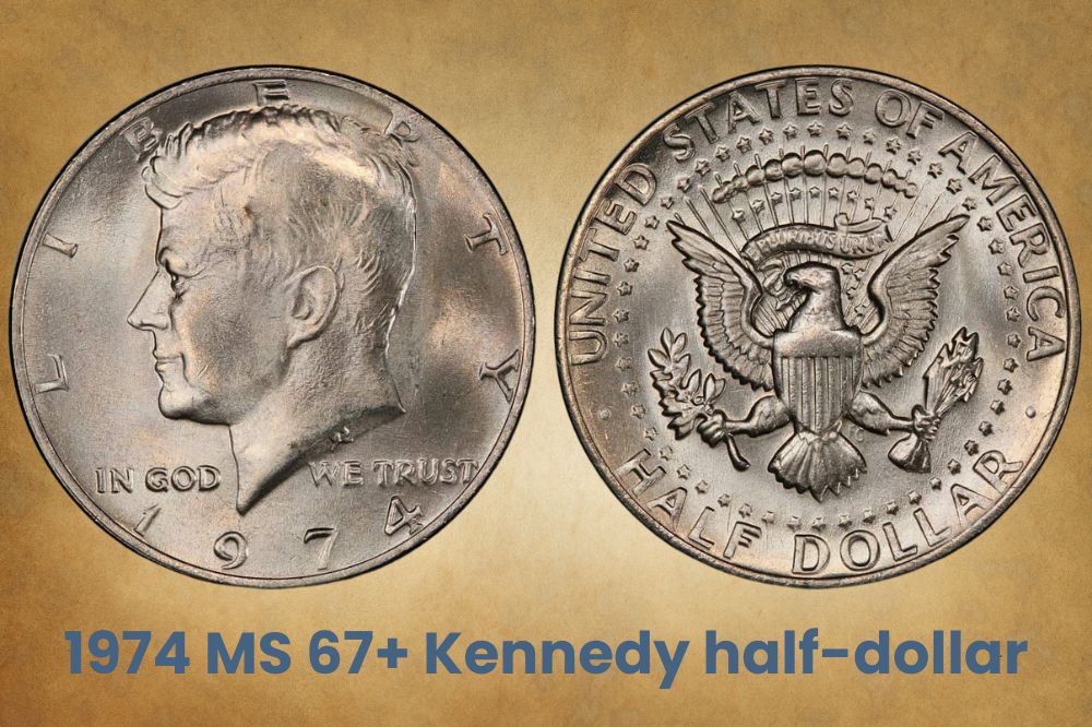 1974 MS 67+ Kennedy half-dollar