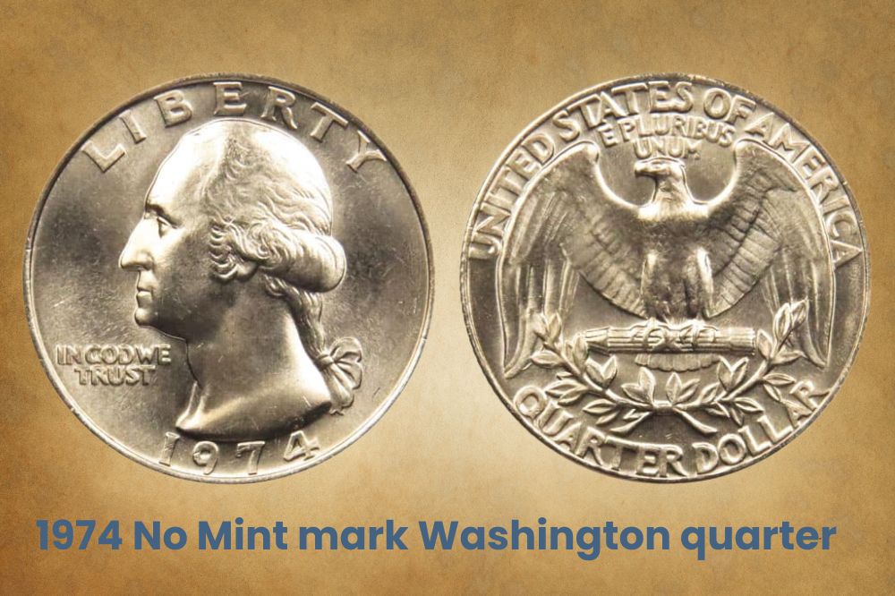 1974 No Mint mark Washington quarter