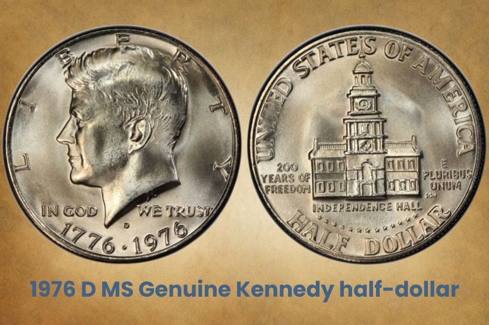 1976 D MS Genuine Kennedy half-dollar