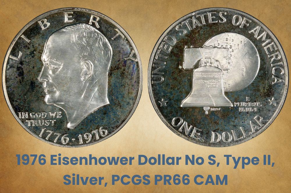 1976 Eisenhower Dollar No S, Type II, Silver, PCGS PR66 CAM
