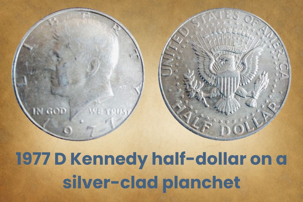 1977 D Kennedy half-dollar on a silver-clad planchet