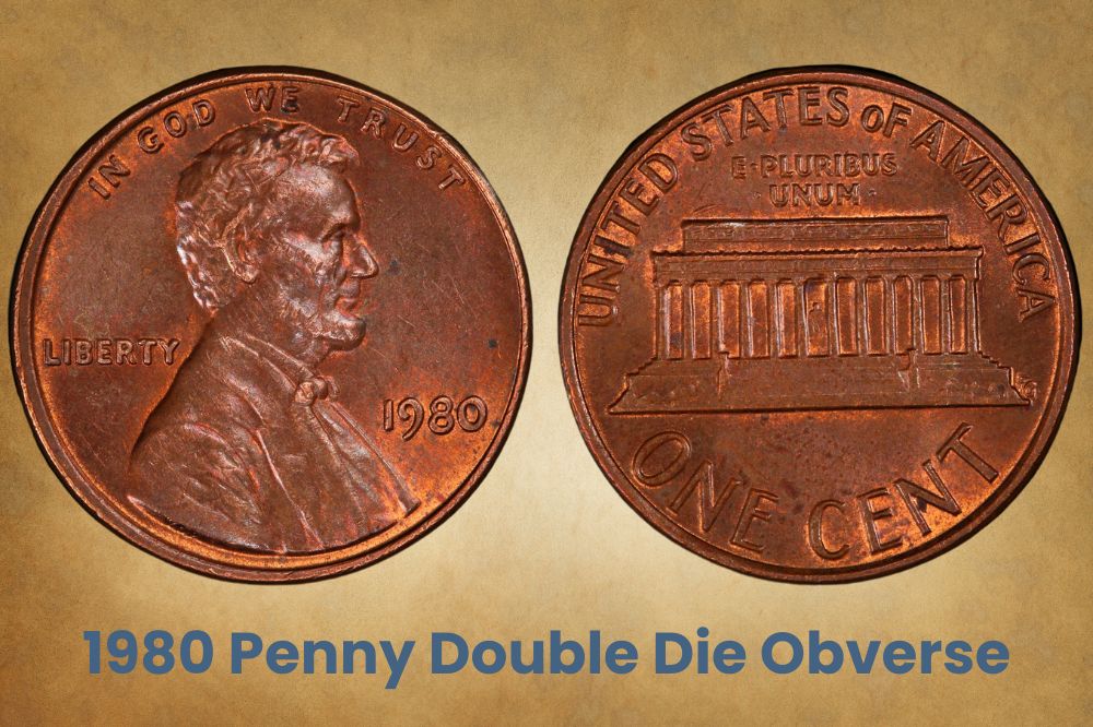 1980 Penny Double Die Obverse