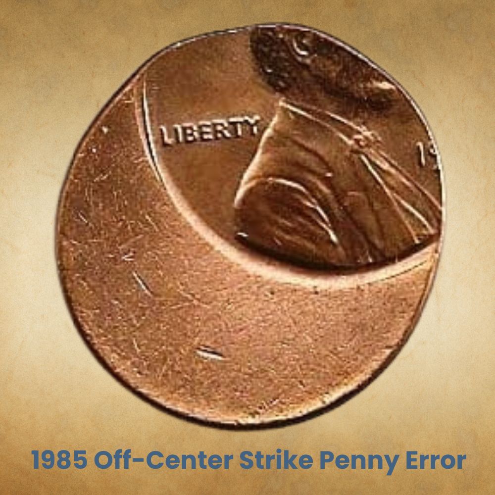 1985 Off-Center Strike Penny Error