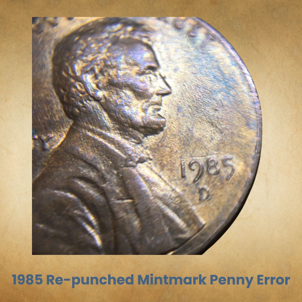 1985 Re-punched Mintmark Penny Error
