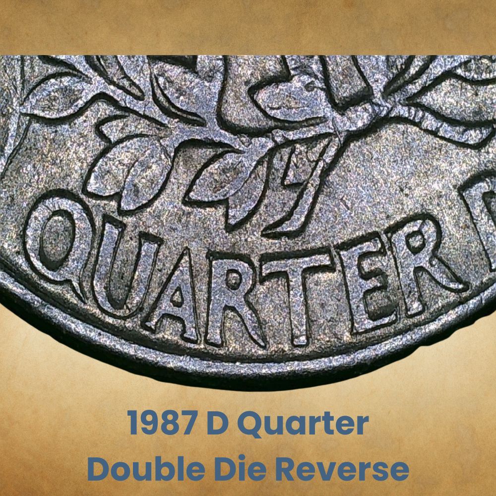 1987 D Quarter Double Die Reverse