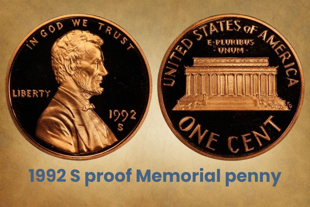 1992 S proof Memorial penny