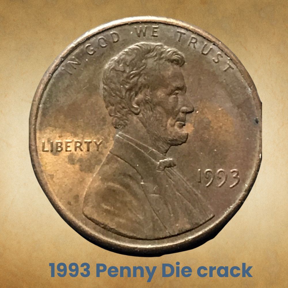 1993 Penny Die crack