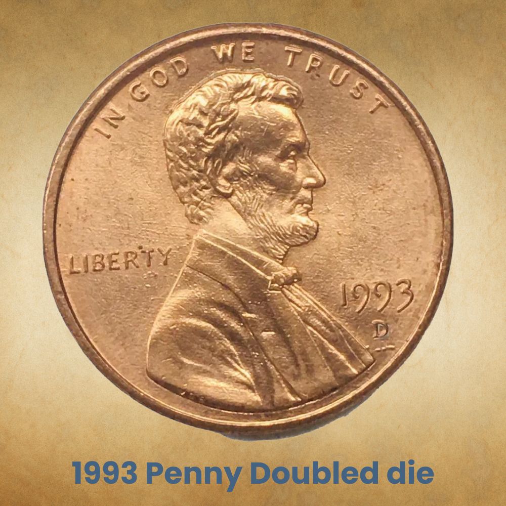 1993 Penny Doubled die
