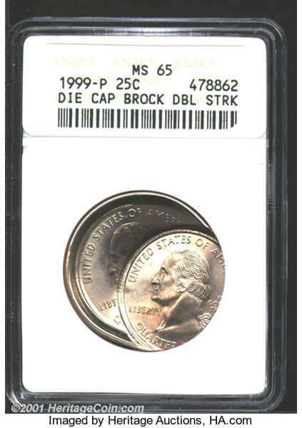 1999-P Die Cap Brock Double Struck Quarter