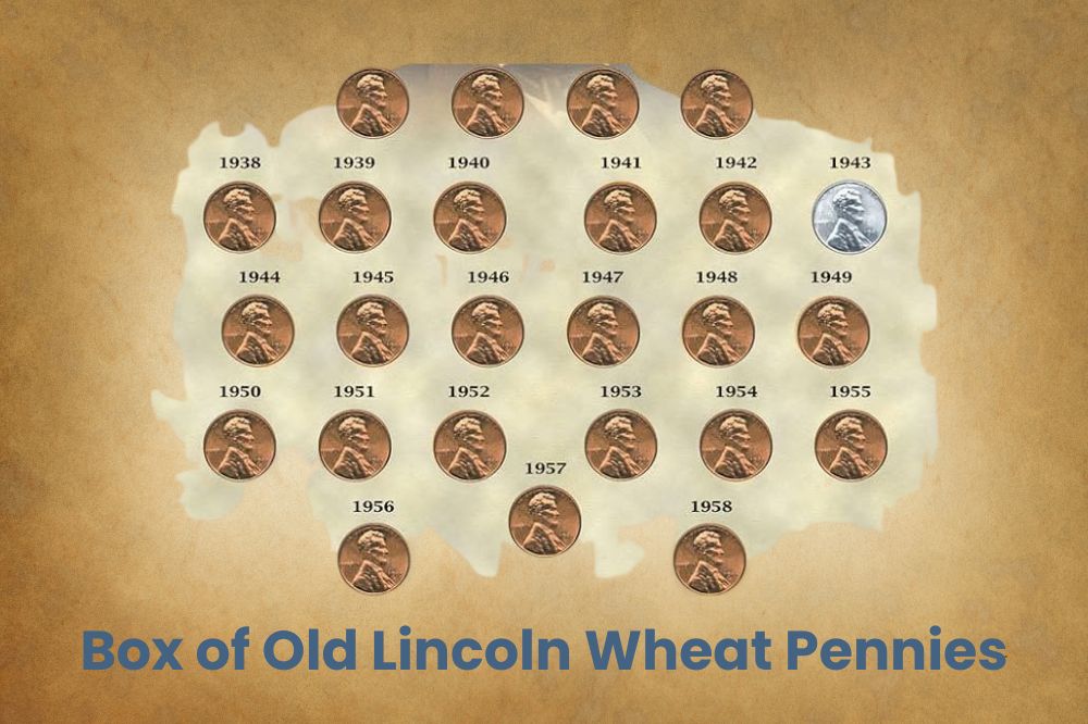 Box of Old Lincoln Wheat Pennies