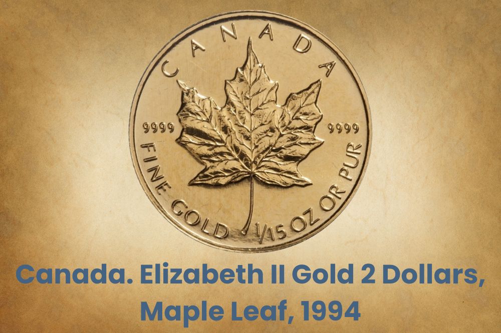 Canada. Elizabeth II Gold 2 Dollars, Maple Leaf, 1994