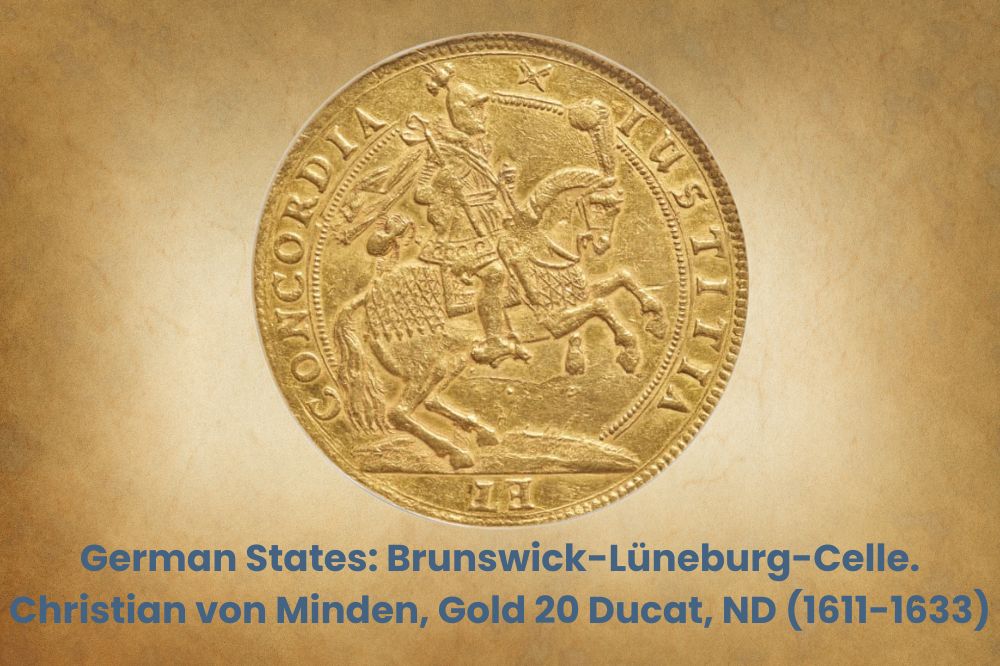 German States: Brunswick-Lüneburg-Celle. Christian von Minden, Gold 20 Ducat, ND (1611-1633)