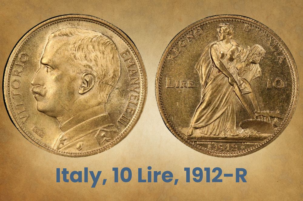 Italy, 10 Lire, 1912-R