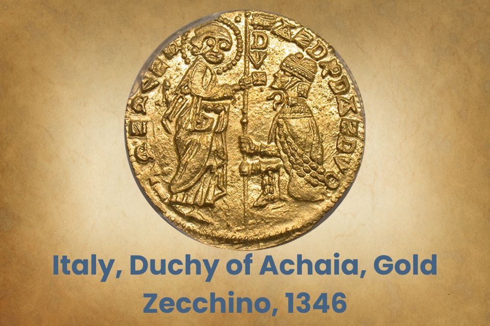 Italy, Duchy of Achaia, Gold Zecchino, 1346