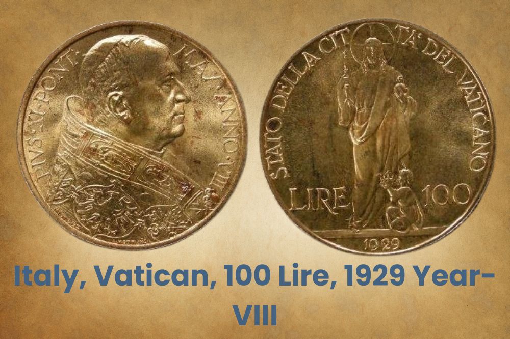 Italy, Vatican, 100 Lire, 1929 Year-VIII