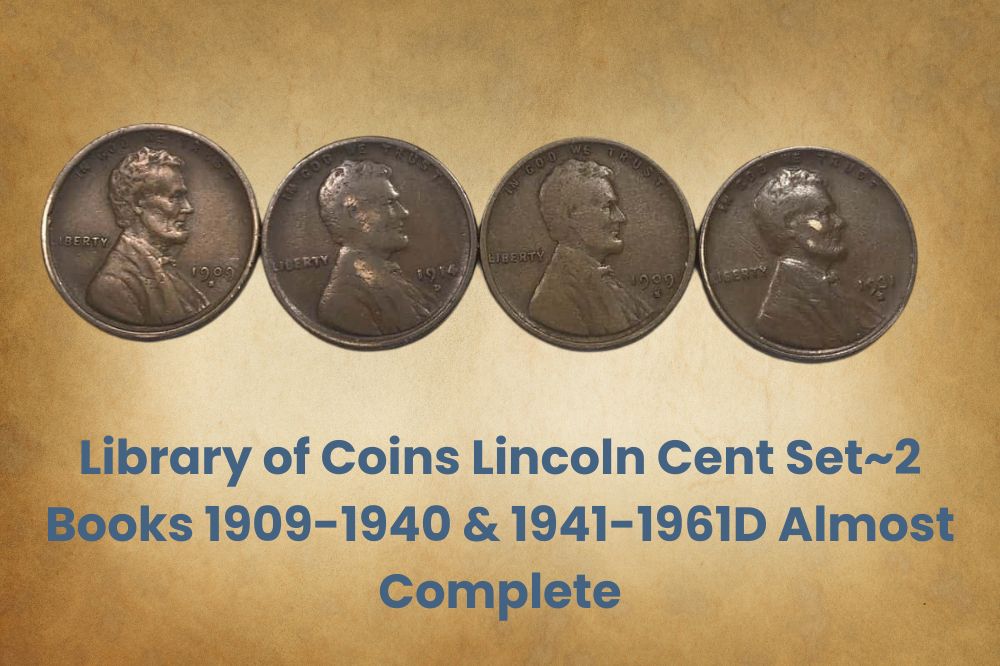Library of Coins Lincoln Cent Set~2 Books 1909-1940 & 1941-1961D Almost Complete