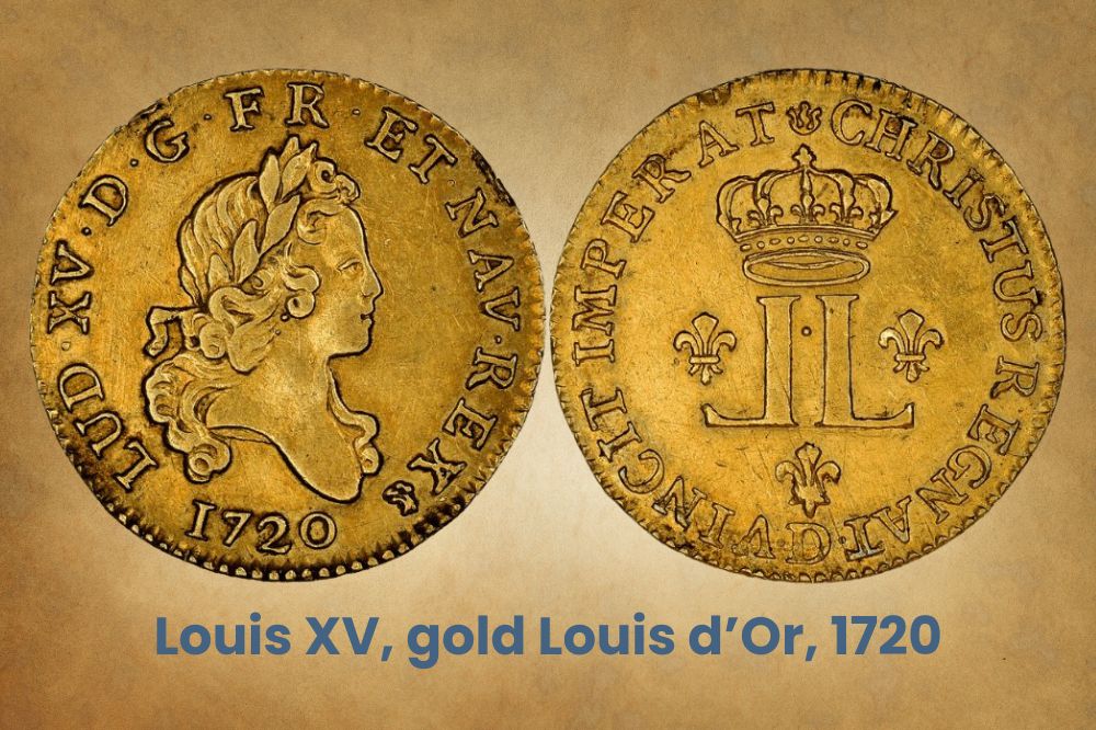Louis XV, gold Louis d’Or, 1720